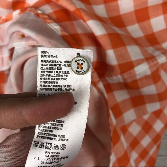 Tommy Bahama Orange Plaid Women's Sz Large - Picture 7 of 9